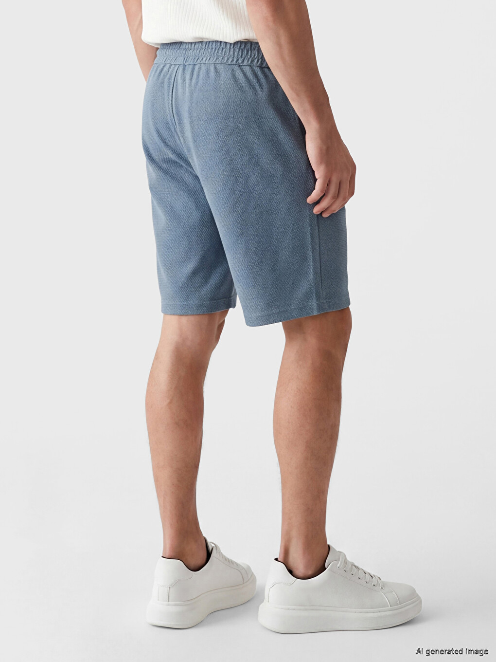 Regular Fit Elastic Waist Men's Shorts-2
