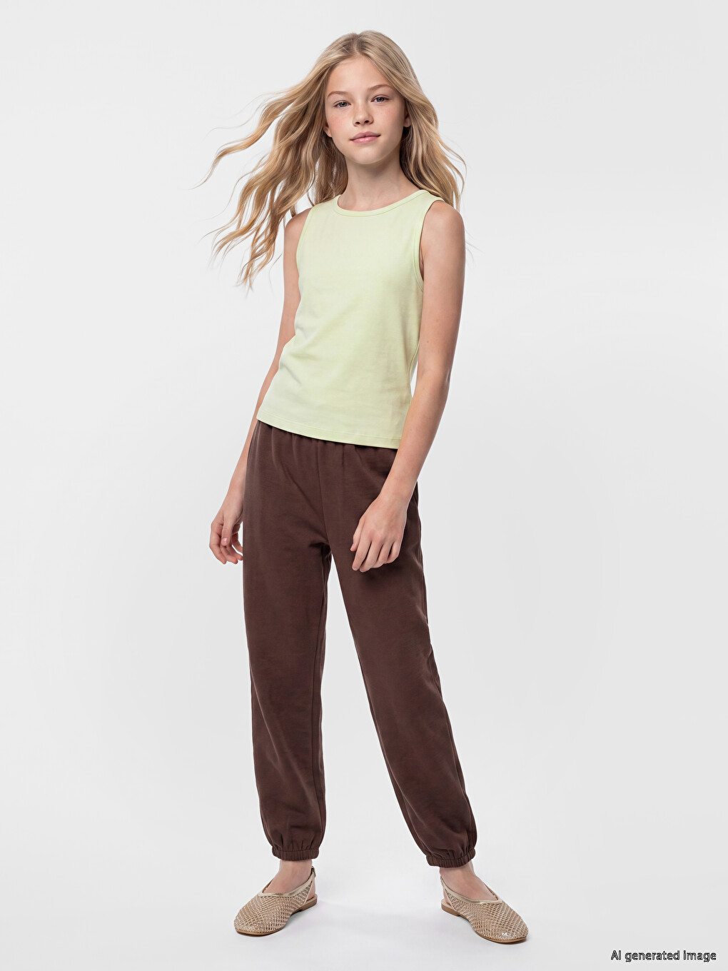 Kahverengi Kız Çocuk Jogger Pantolon