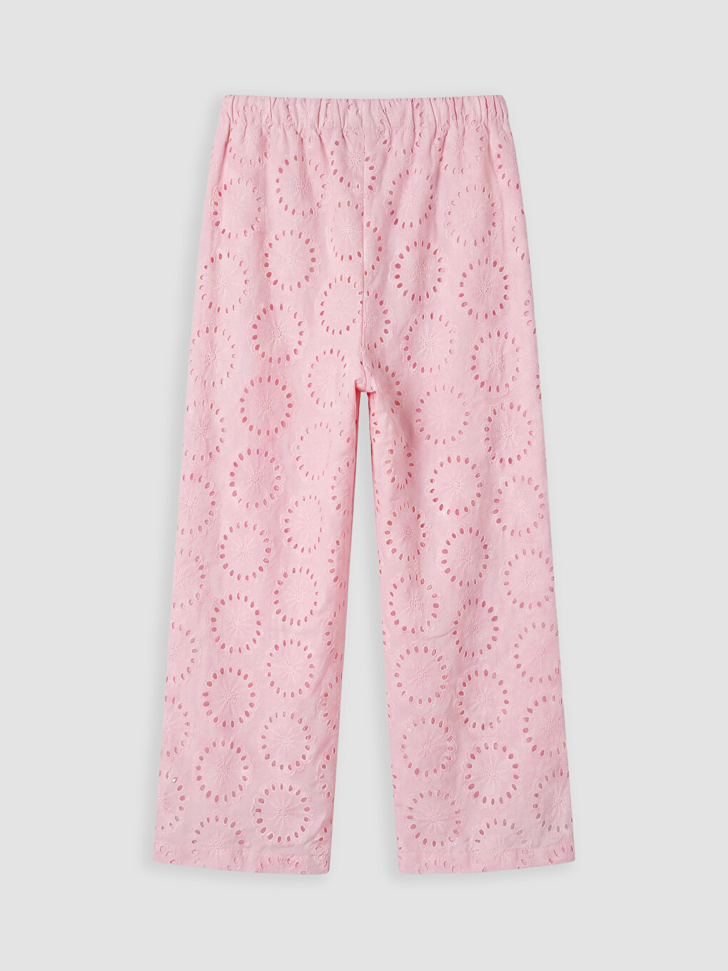 Pembe Beli Lastikli Kız Çocuk Brode Kapri-1