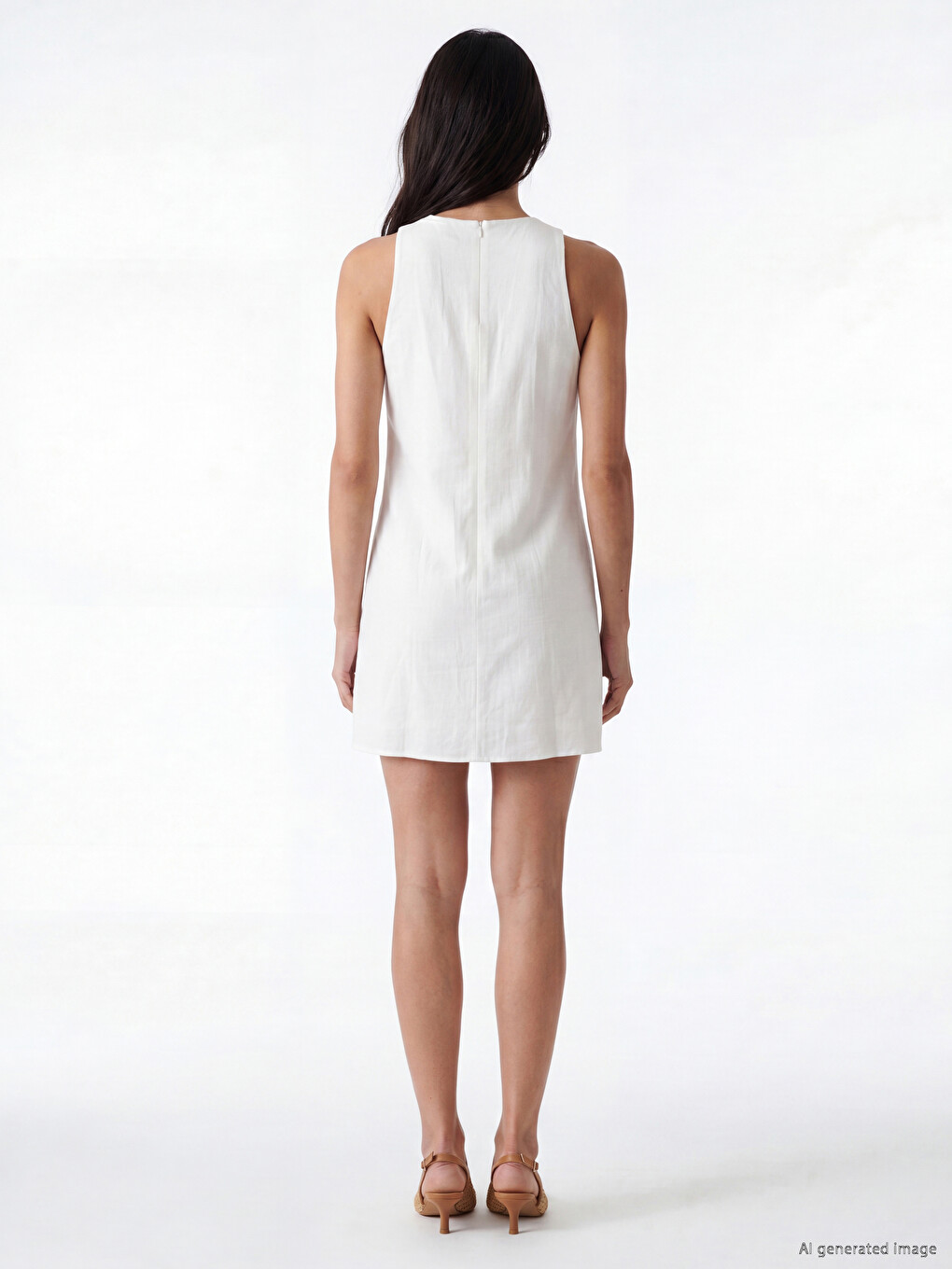 Crew Neck A-line Mini Dress-3