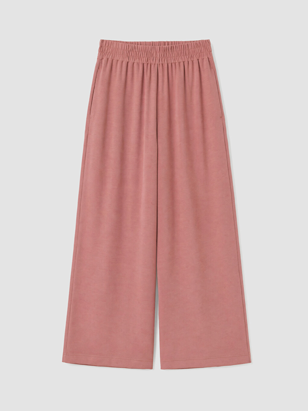 Pantalon Femme À Jambe Large À Taille Élastiquée-4