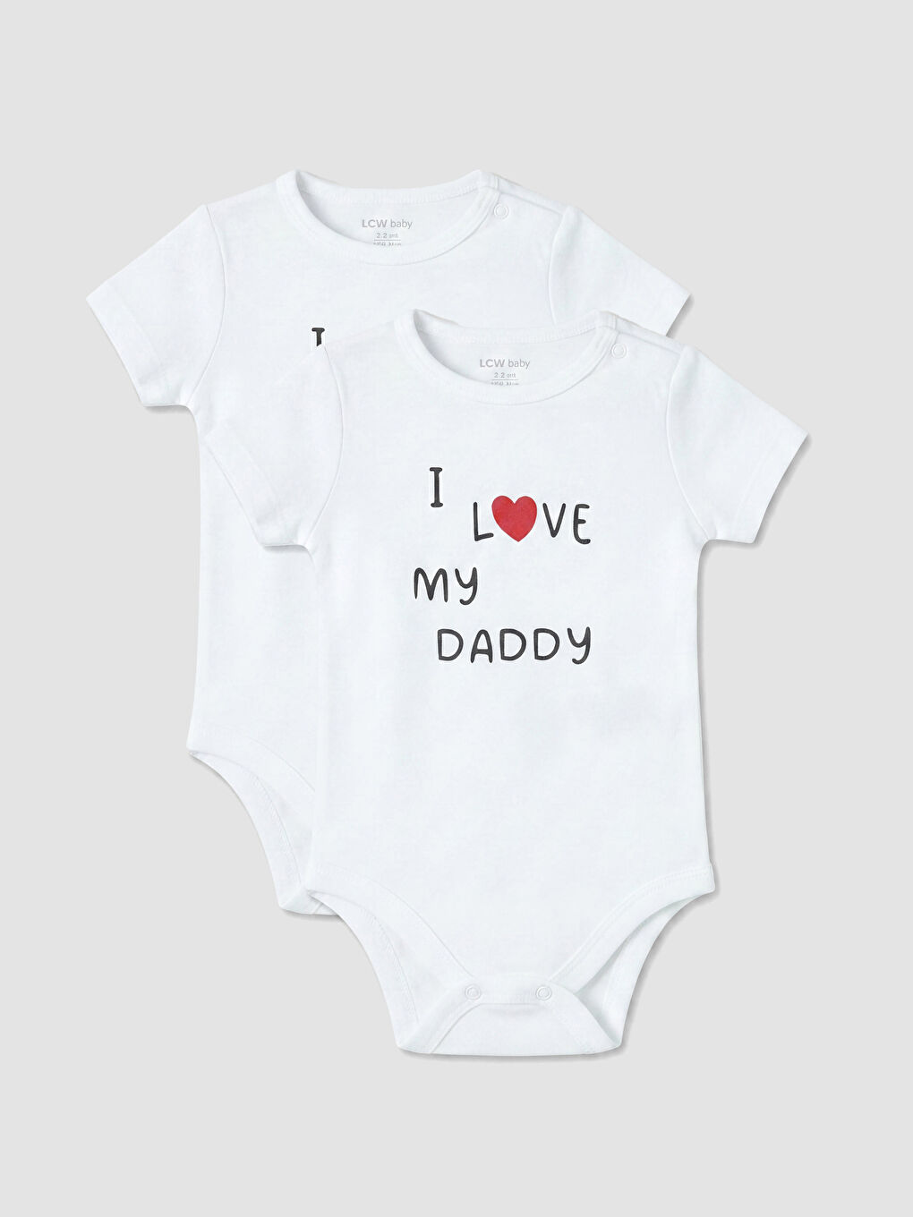 Ekru Baskılı Erkek Bebek Çıtçıtlı Body 2'li