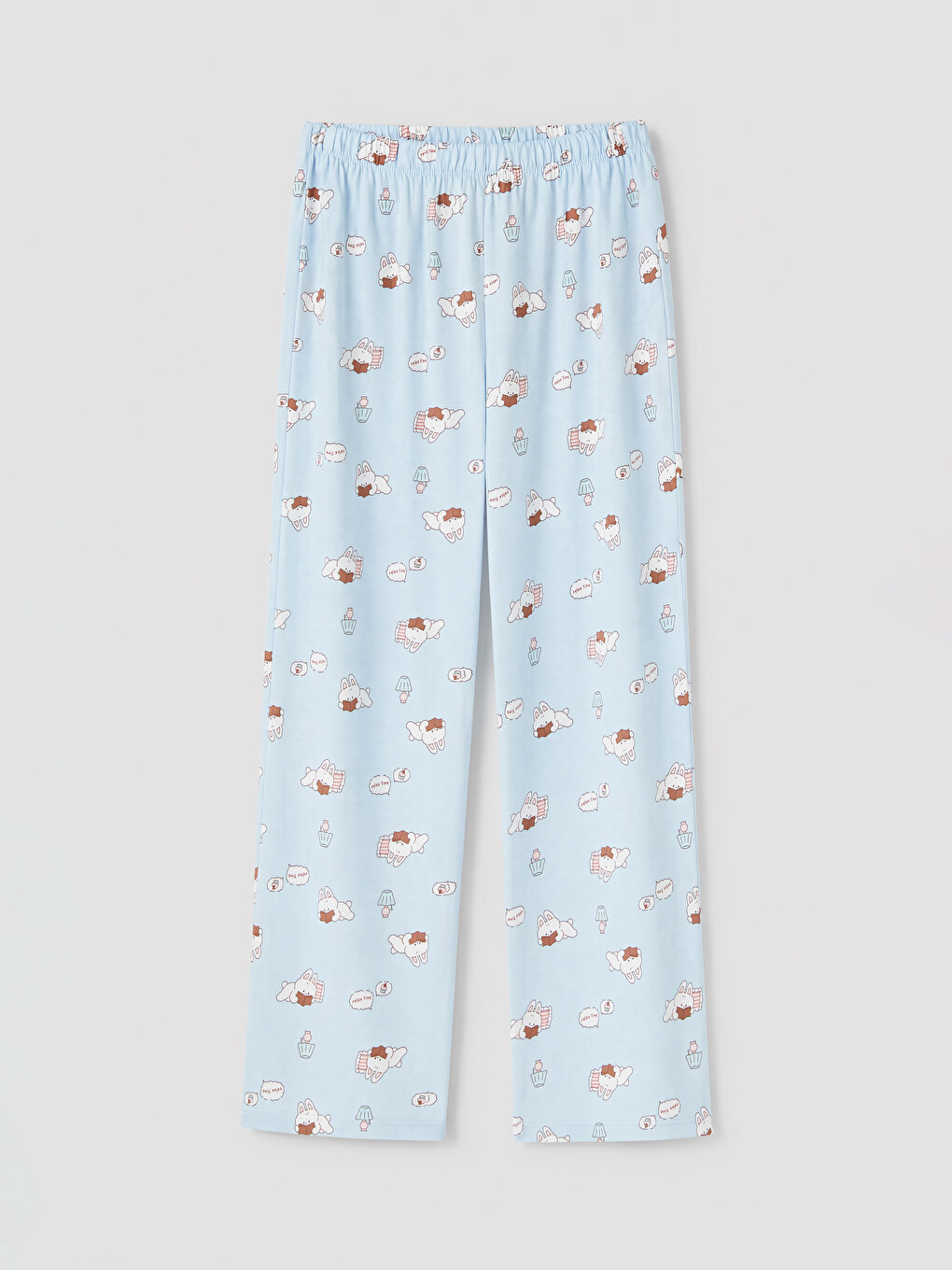 Mavi Bisiklet Yaka Baskılı Kadın Pijama Takımı-3