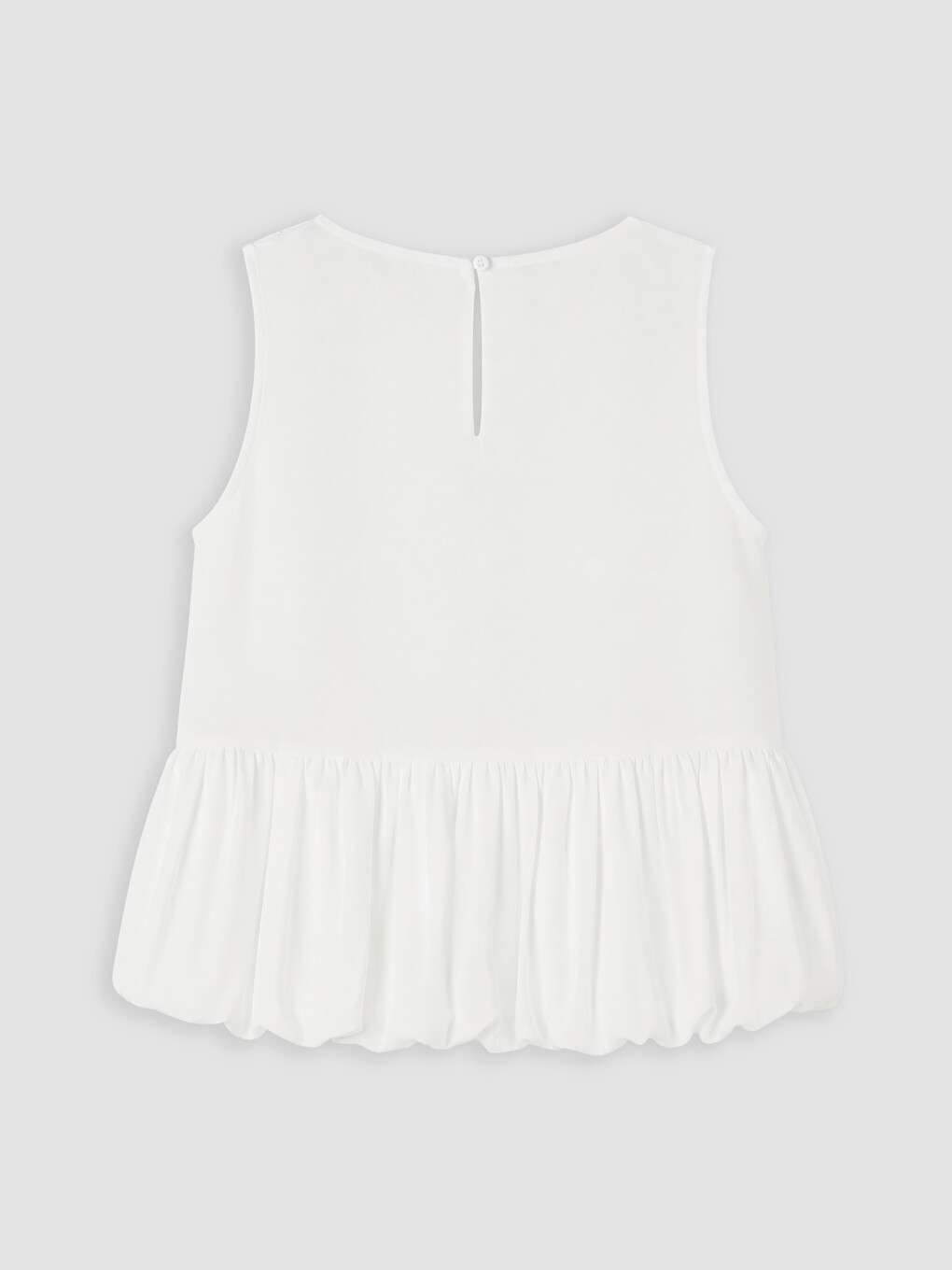 Ekru Fırfırlı Kız Çocuk Gabardin Bluz-2
