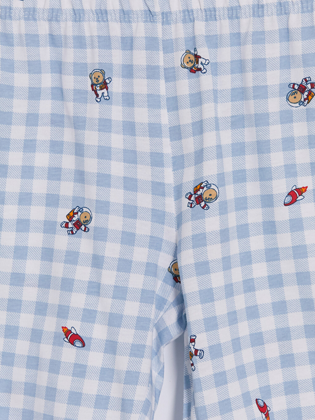Mavi Gömlek Yaka Erkek Çocuk Şortlu Pijama Takımı-5