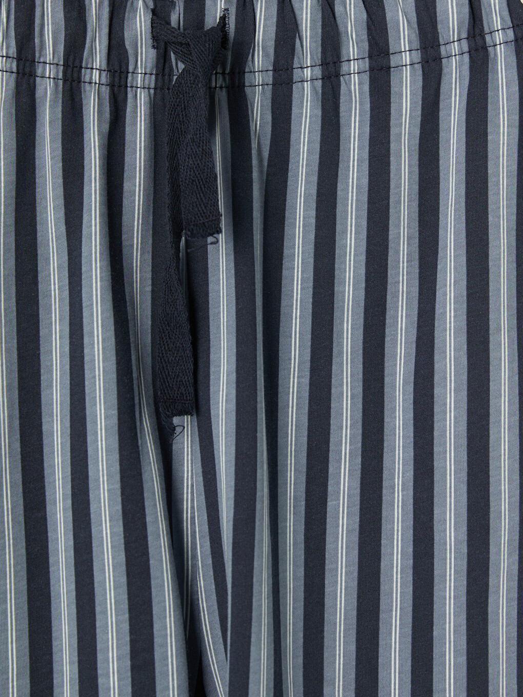 Lacivert Regular Fit Baskılı Erkek Şortlu Pijama Takımı-6