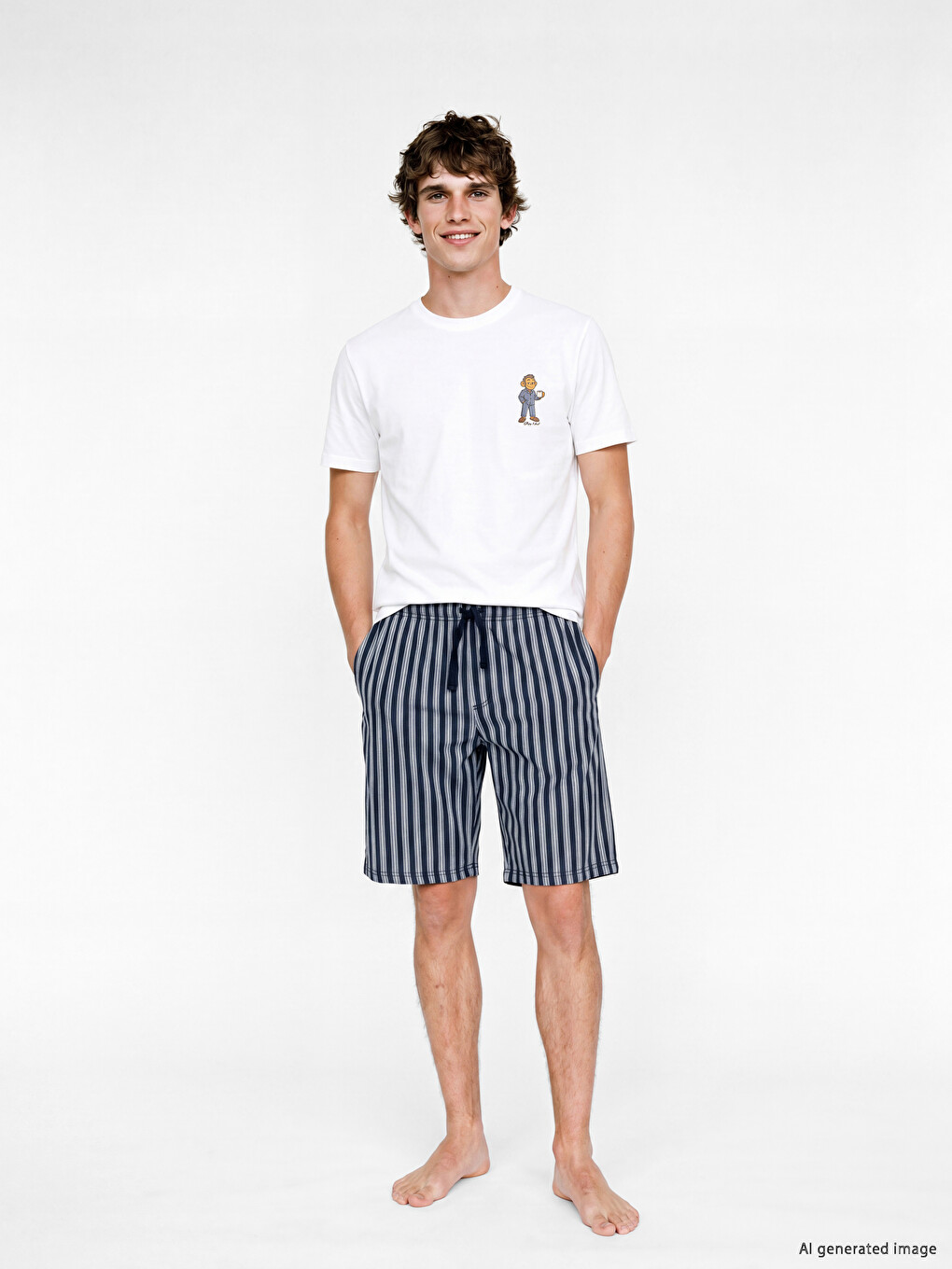 Regular Fit Printed Men's Short Pyjamas Set