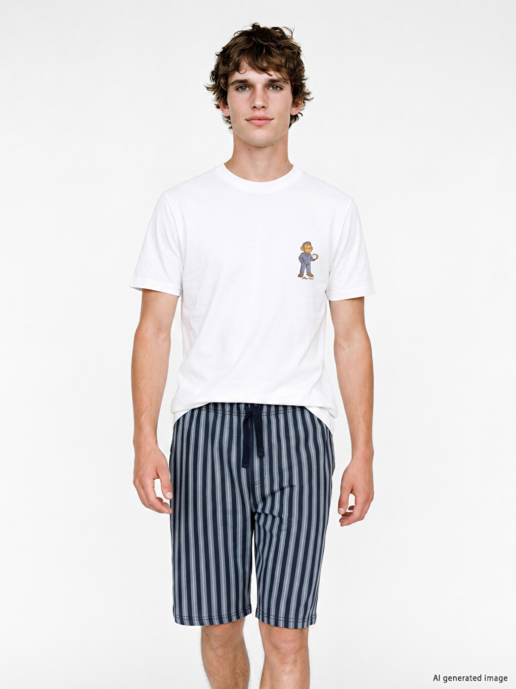 Regular Fit Printed Men's Short Pyjamas Set-1