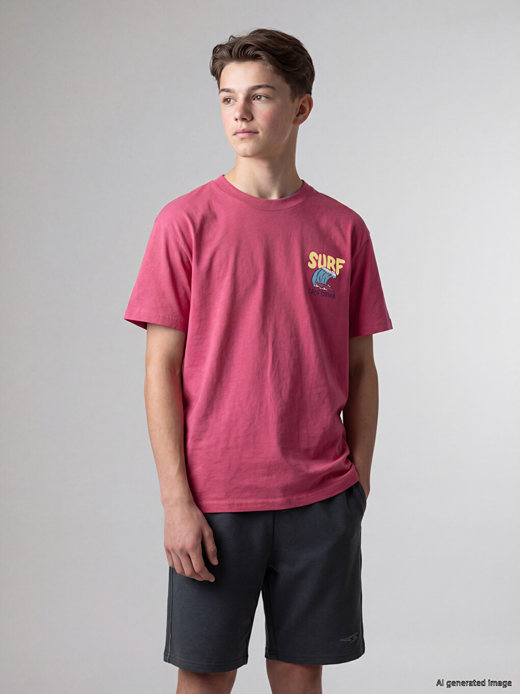 Crew Neck Printed Boys' T-shirt