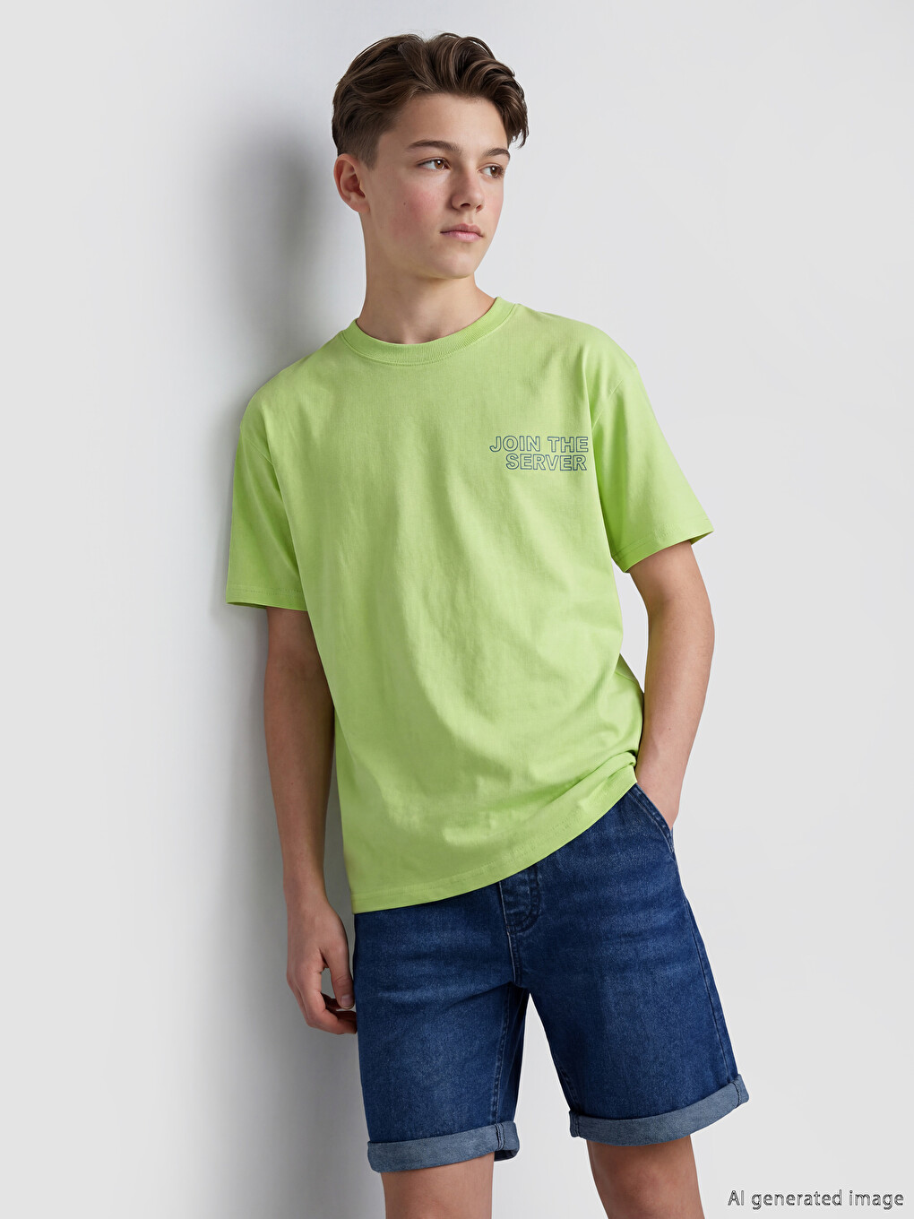 Crew Neck Printed Boys' T-shirt