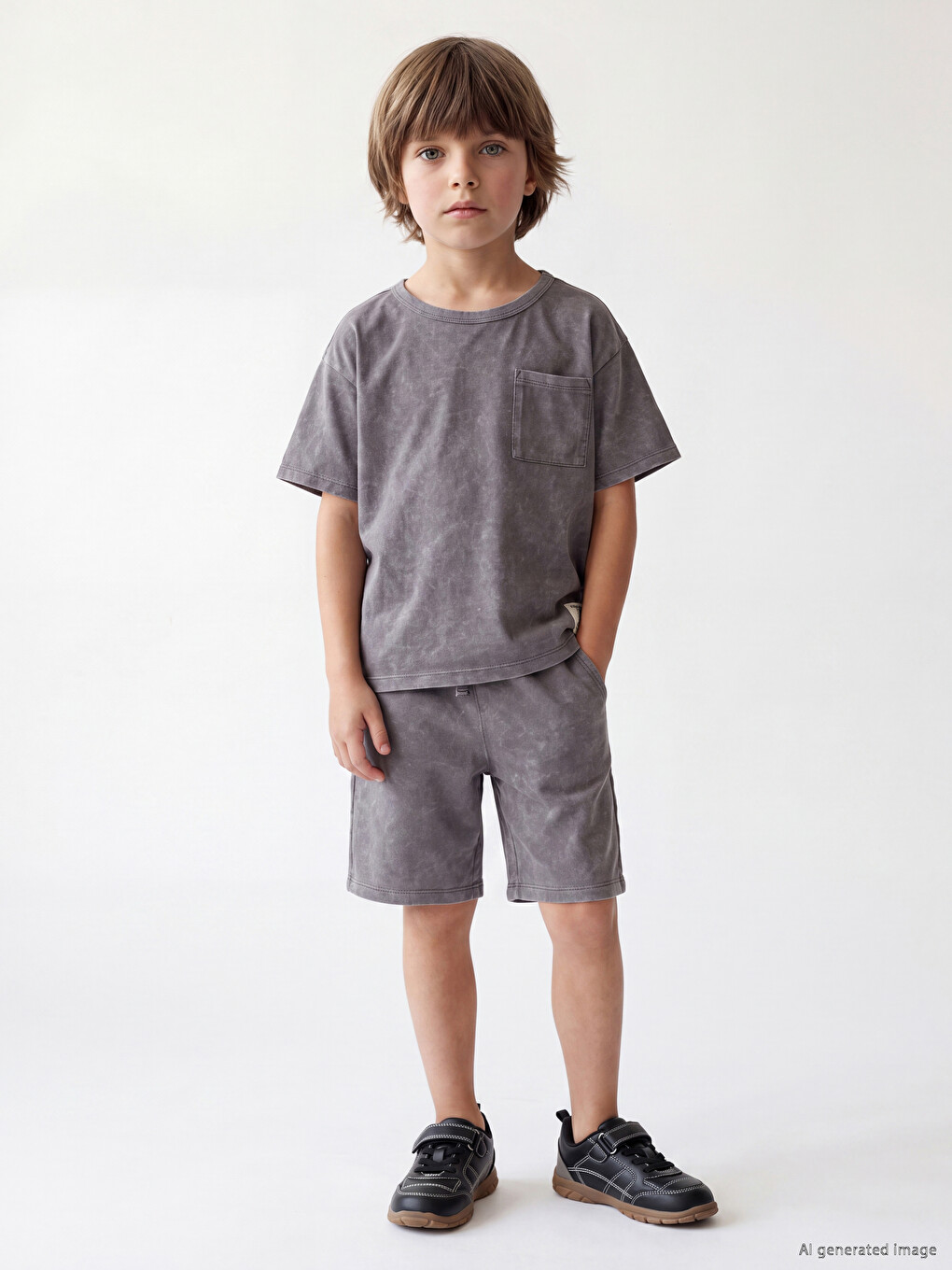 Printed Boys' T-shirt And Shorts Set-1