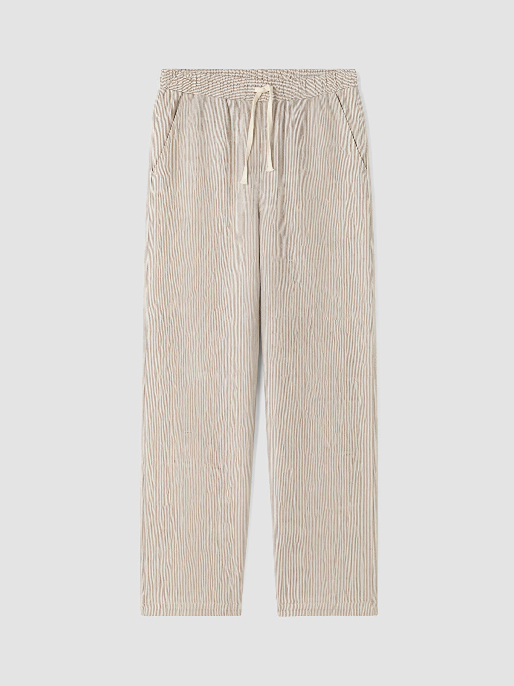 Kahverengi Relax Fit Armürlü Erkek Pantolon