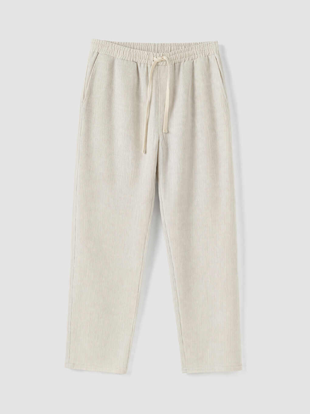 Gri Relax Fit Armürlü Erkek Pantolon
