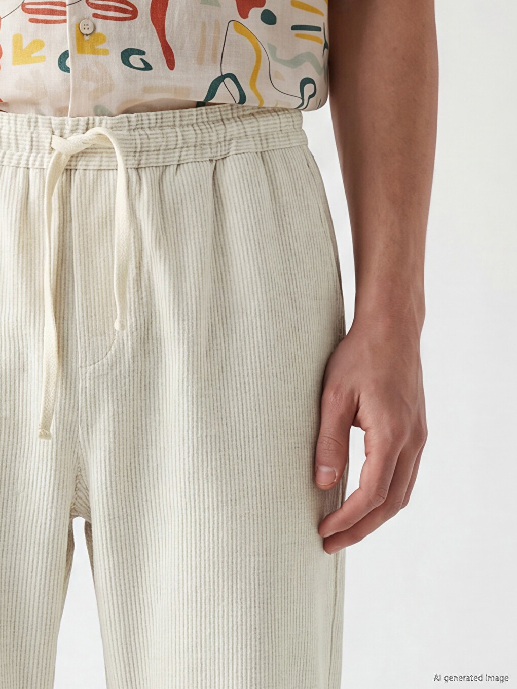 Gri Relax Fit Armürlü Erkek Pantolon-2