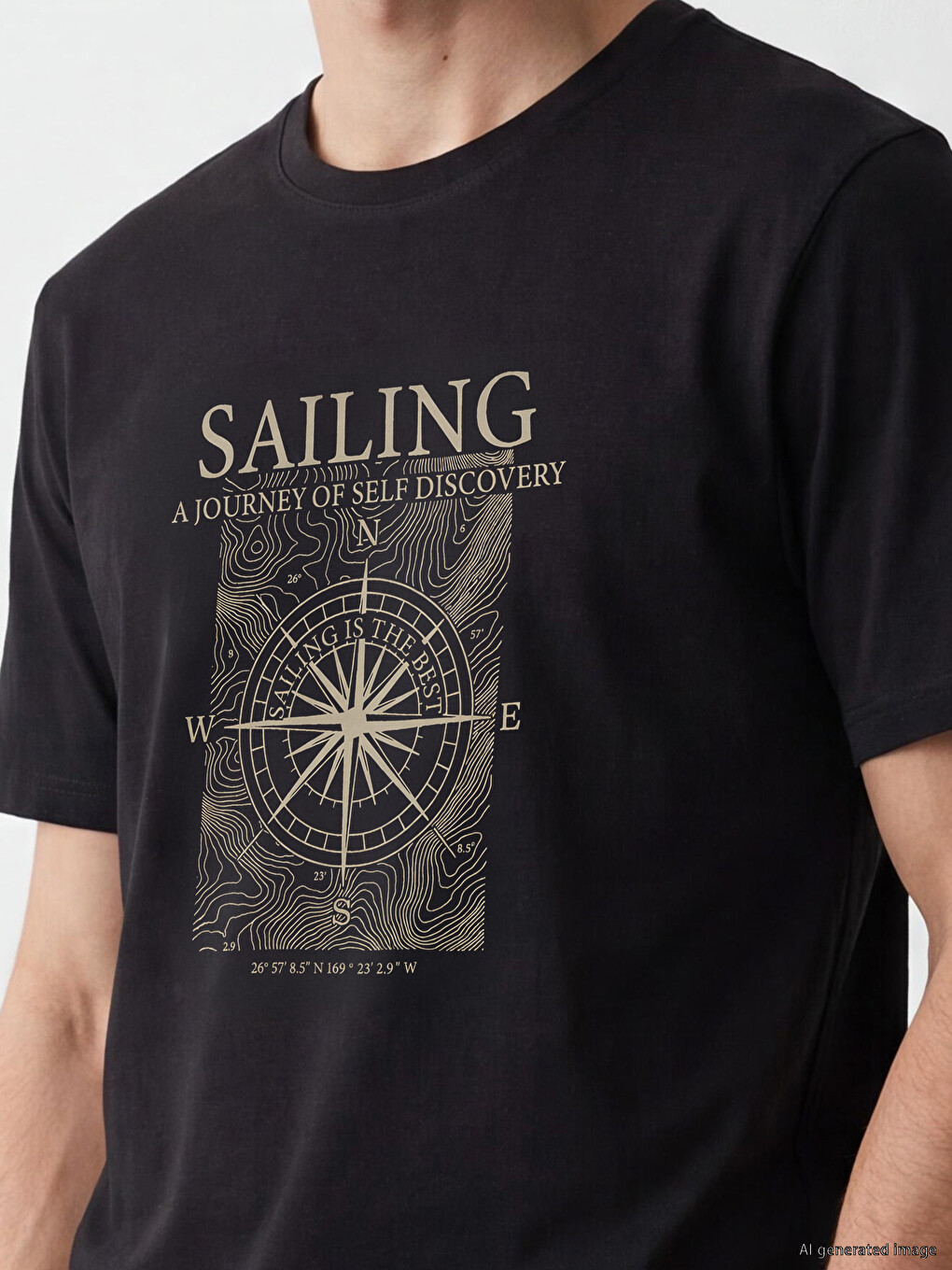 Crew Neck Printed Jersey Men's T-shirt-2