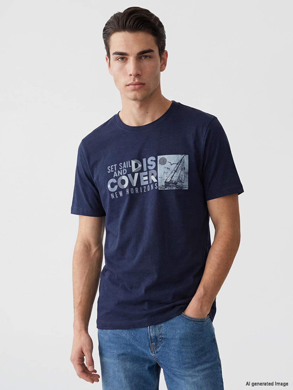 Crew Neck Printed Men's T-shirt