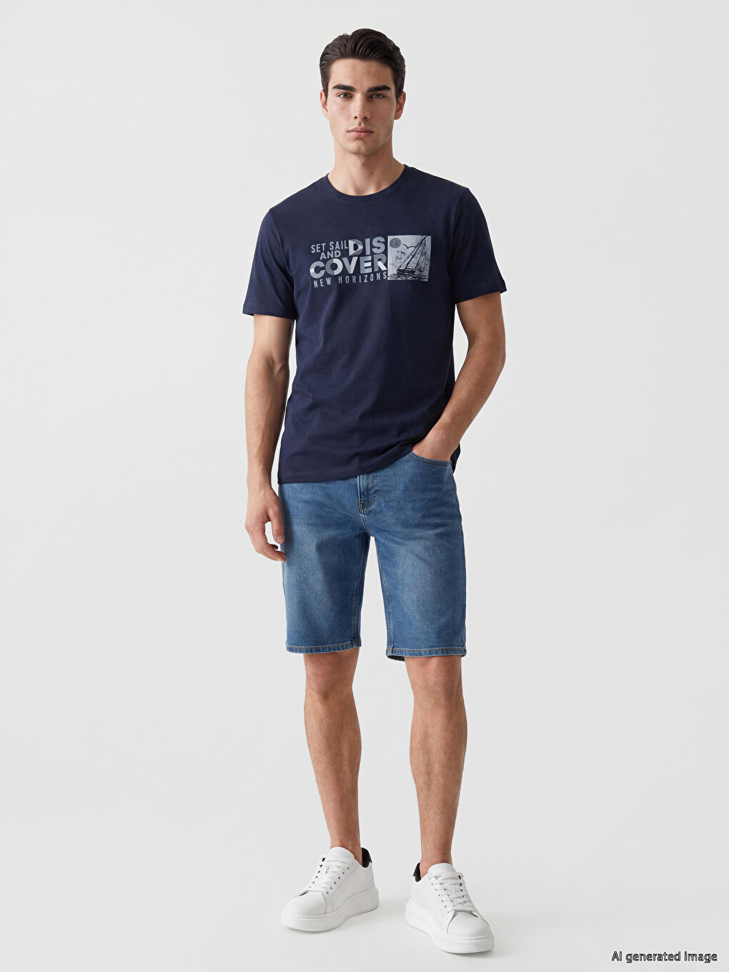 Crew Neck Printed Men's T-shirt-1