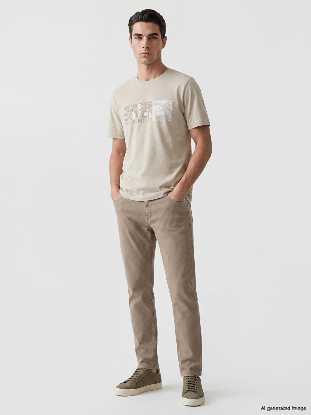 Crew Neck Printed Men's T-shirt-1