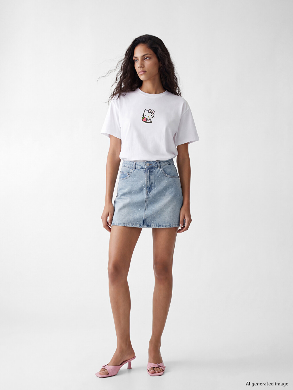 Hello Kitty Printed 100% Cotton Women's T-Shirt-1