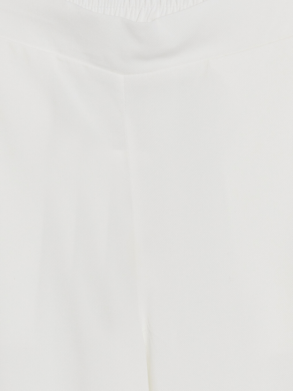 Beyaz Beli Lastikli Geniş Paça Kadın Pantolon-1