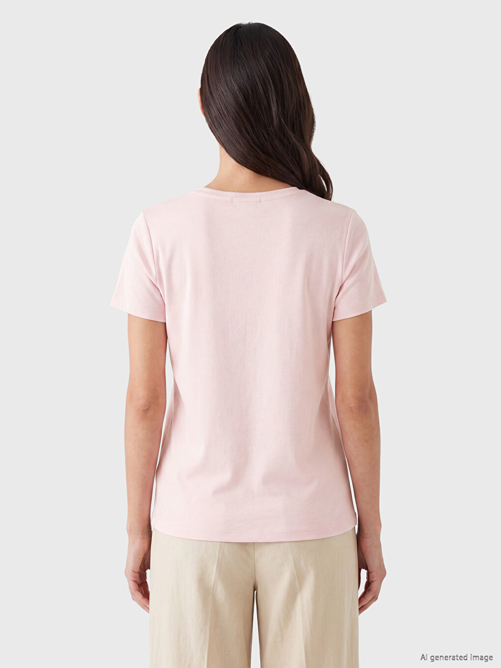 Crew Neck Embroidered Women's T-shirt-3
