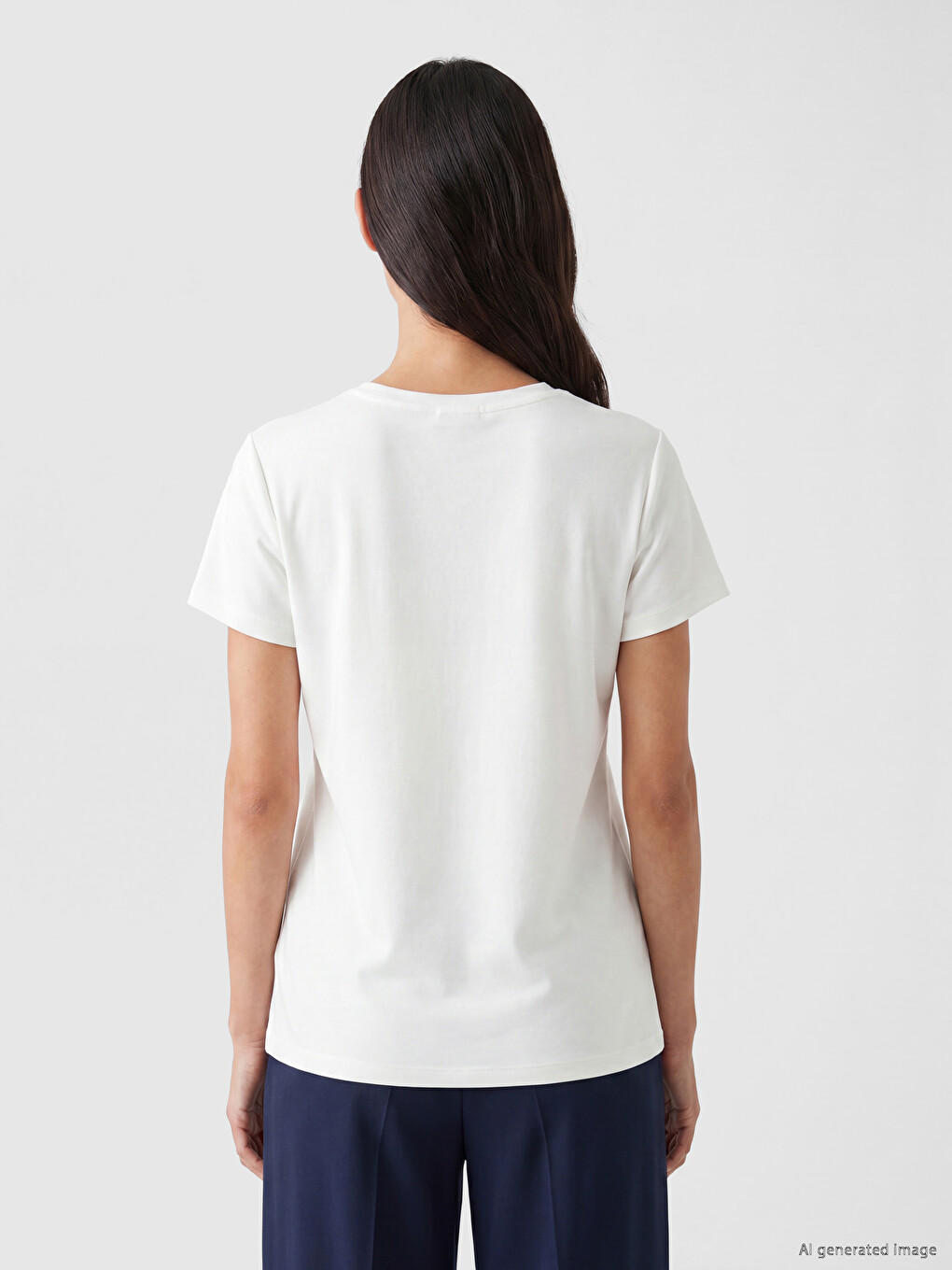 T-shirt me jakë të rrumbullakët me lule të qëndisura për gra-3