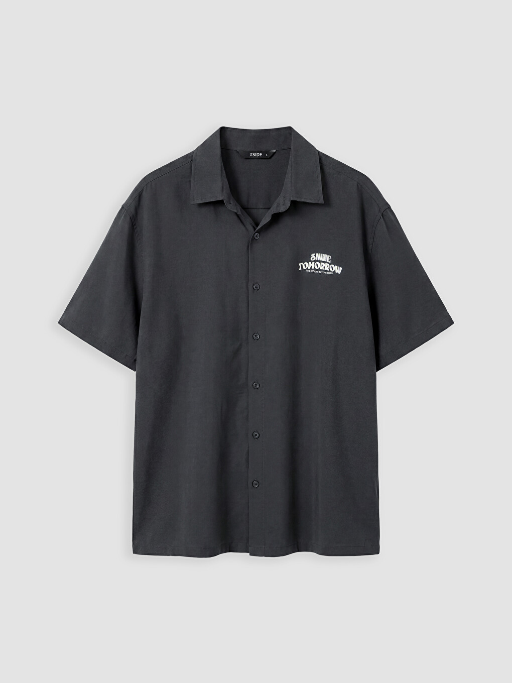 Kahverengi Relax Fit Baskılı Gabardin Erkek Gömlek