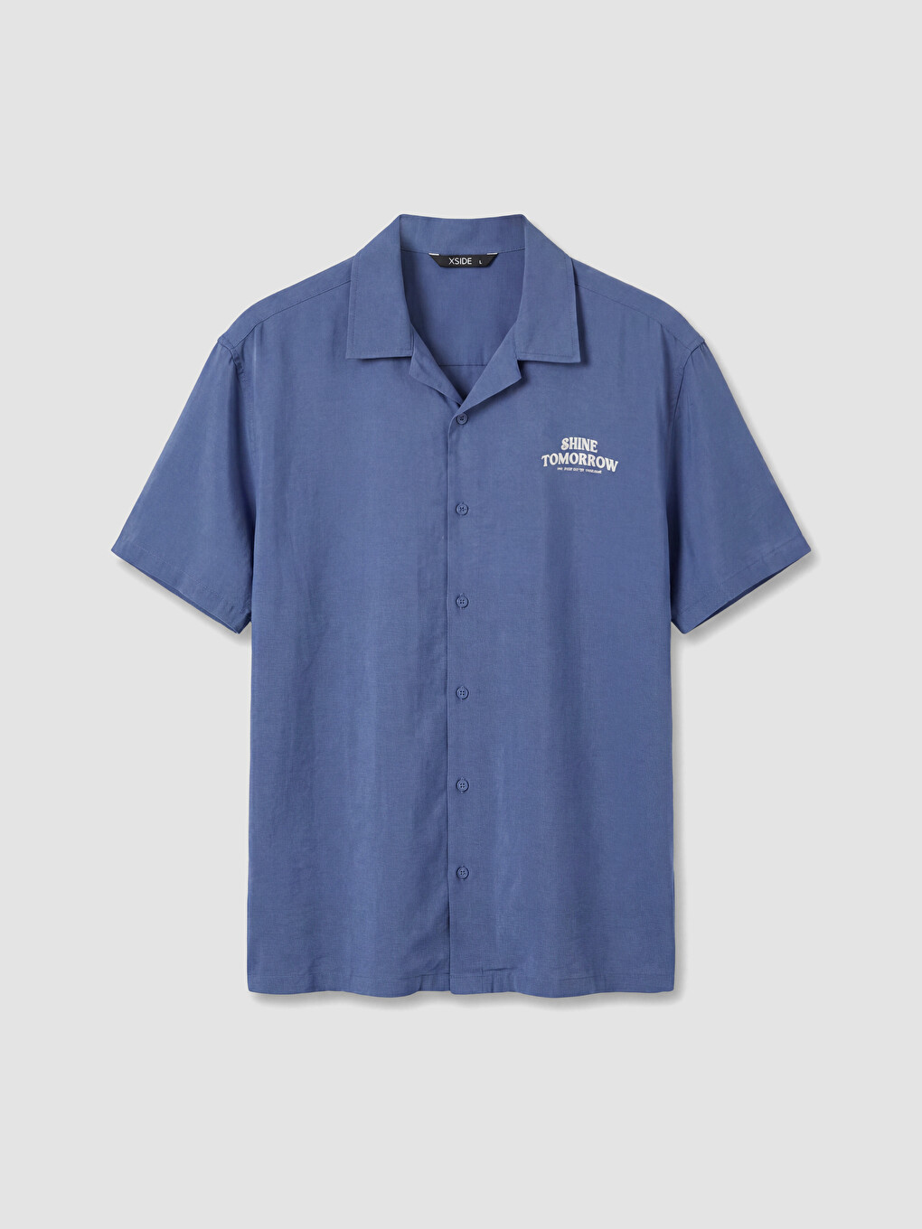 İndigo Relax Fit Baskılı Gabardin Erkek Gömlek