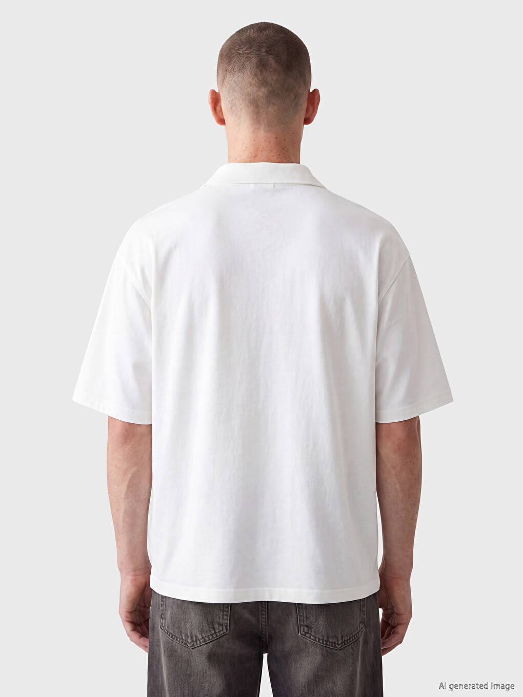 Ekru Relax Fit Baskılı Gabardin Erkek Gömlek-3