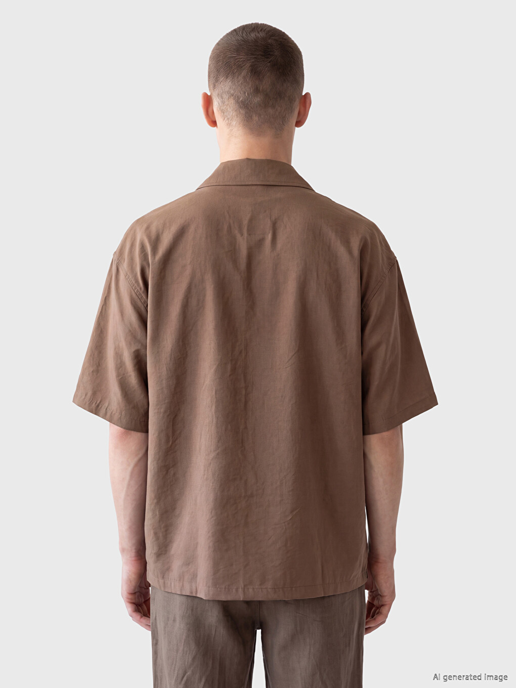 Antrasit Relax Fit Baskılı Gabardin Erkek Gömlek-3