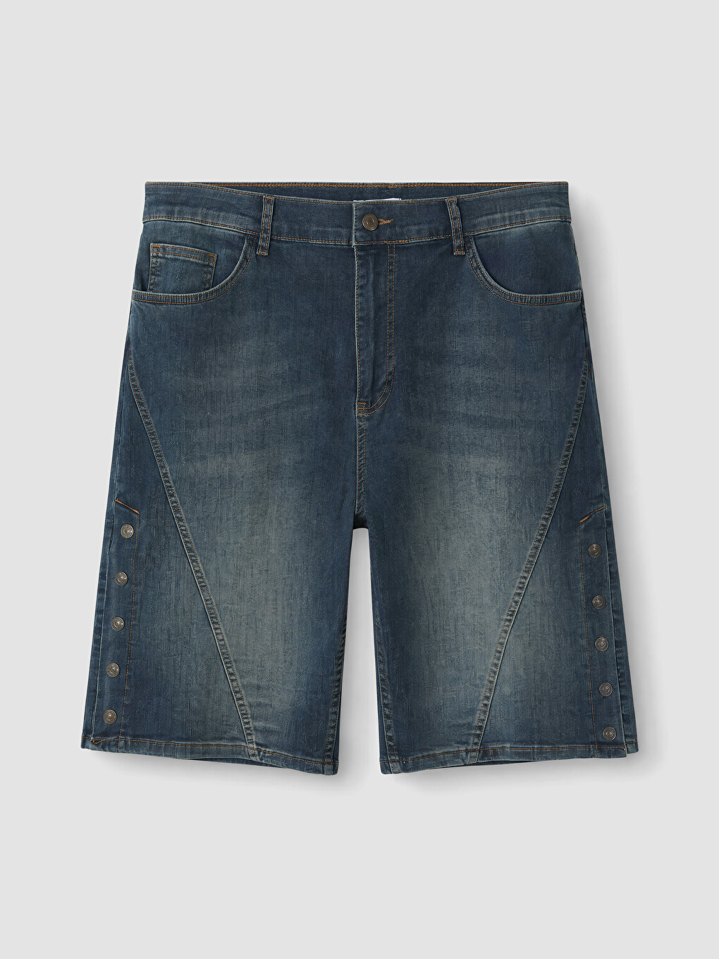 İndigo Relax Fit Erkek Jean Şort-6