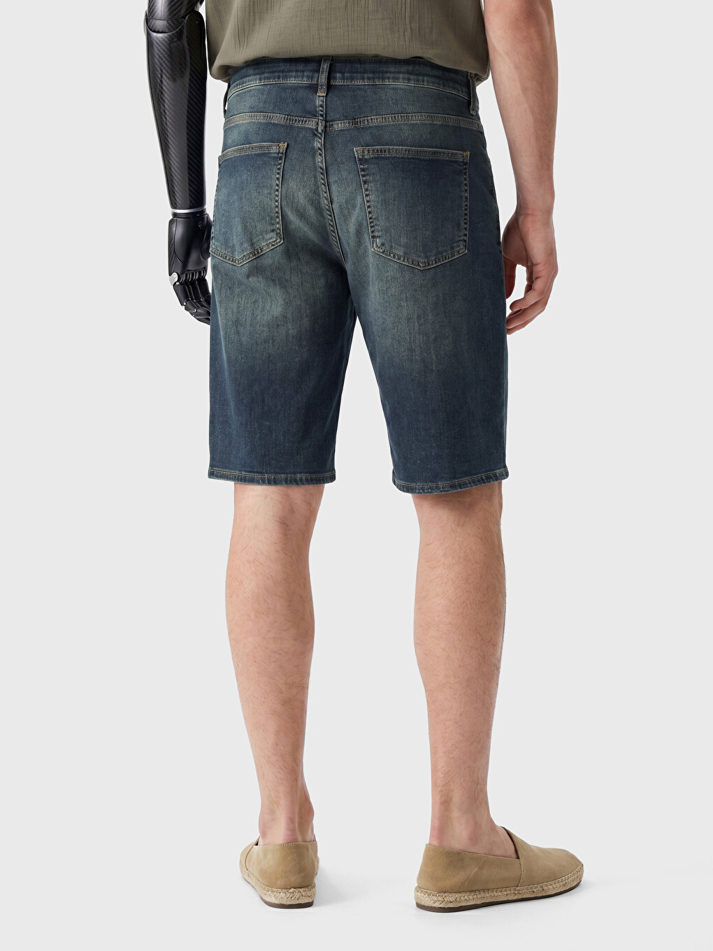 İndigo Relax Fit Erkek Jean Şort-5