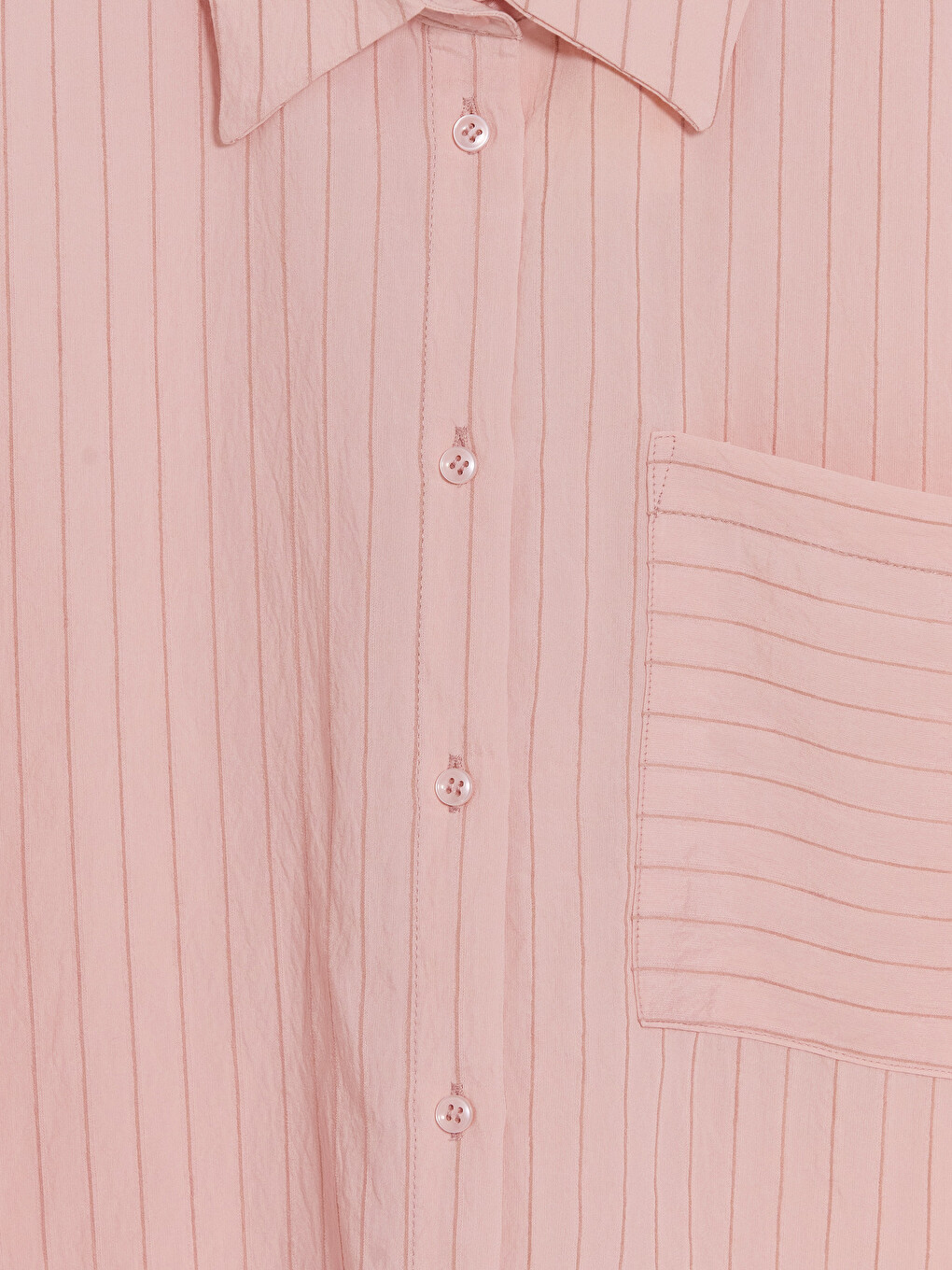 Pembe Çizgili Kadın Gömlek Tunik-1