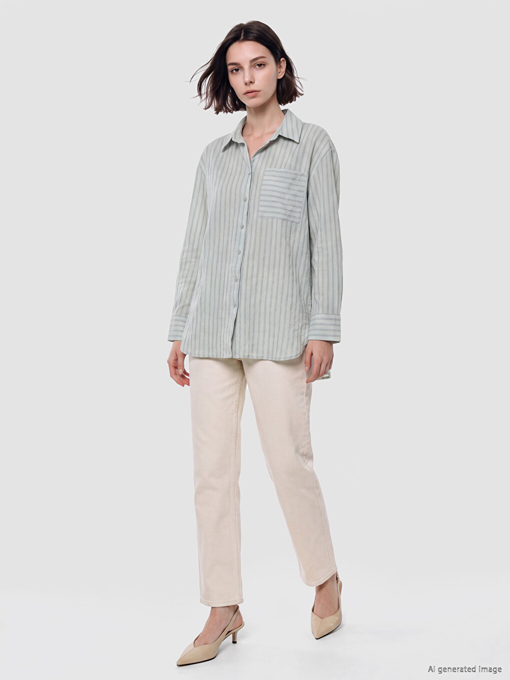 Striped Women's Shirt Tunic-1