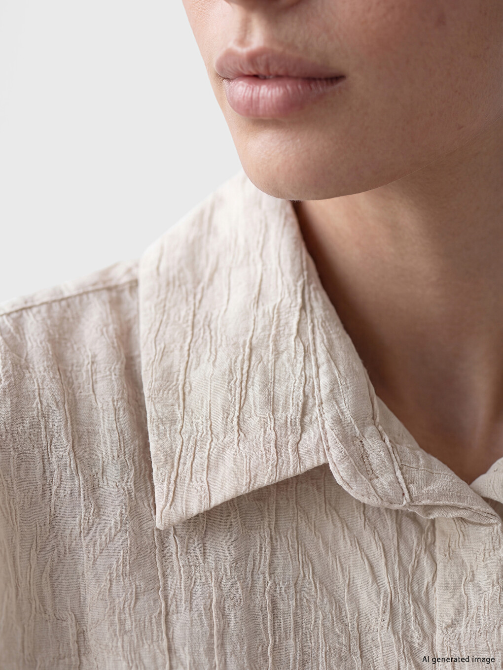 Textured Oversize Women's Shirt Tunic-2