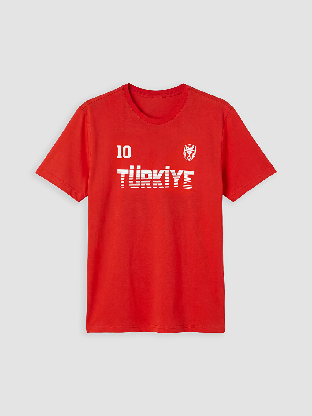 Kırmızı Bisiklet Yaka Türkiye Baskılı Erkek Pijama Üst-1