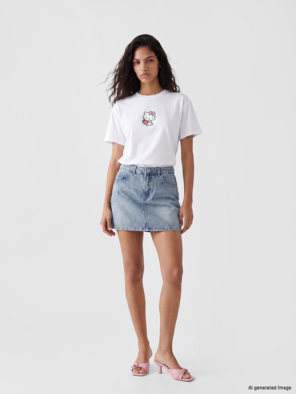 Hello Kitty Printed 100% Cotton Women's T-shirt-1