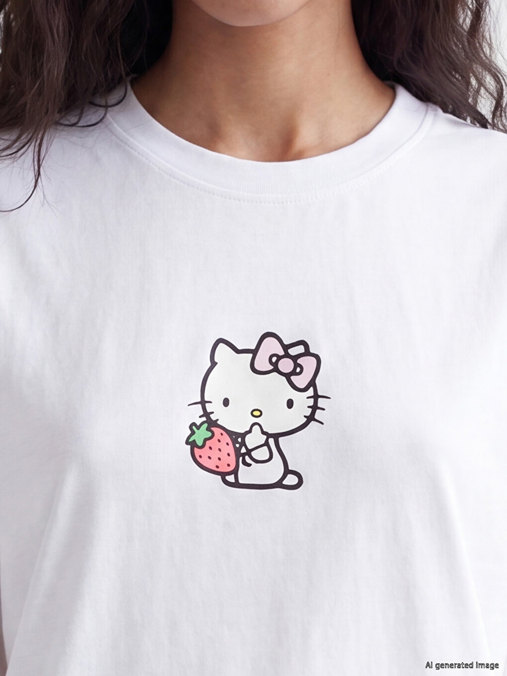 Hello Kitty Printed 100% Cotton Women's T-shirt-2