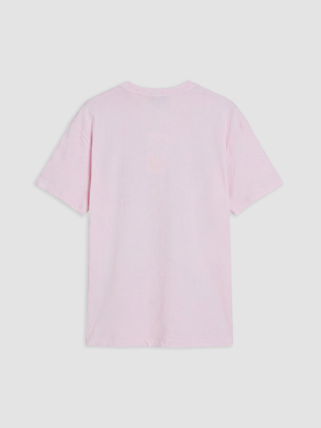 Pembe Stitch Baskılı %100 Pamuklu Kadın Tişört-1