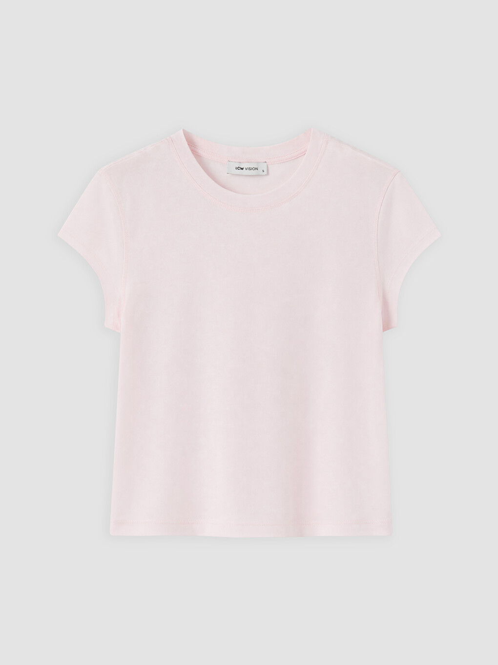Pembe Bisiklet Yaka %100 Pamuklu Kadın Tişört
