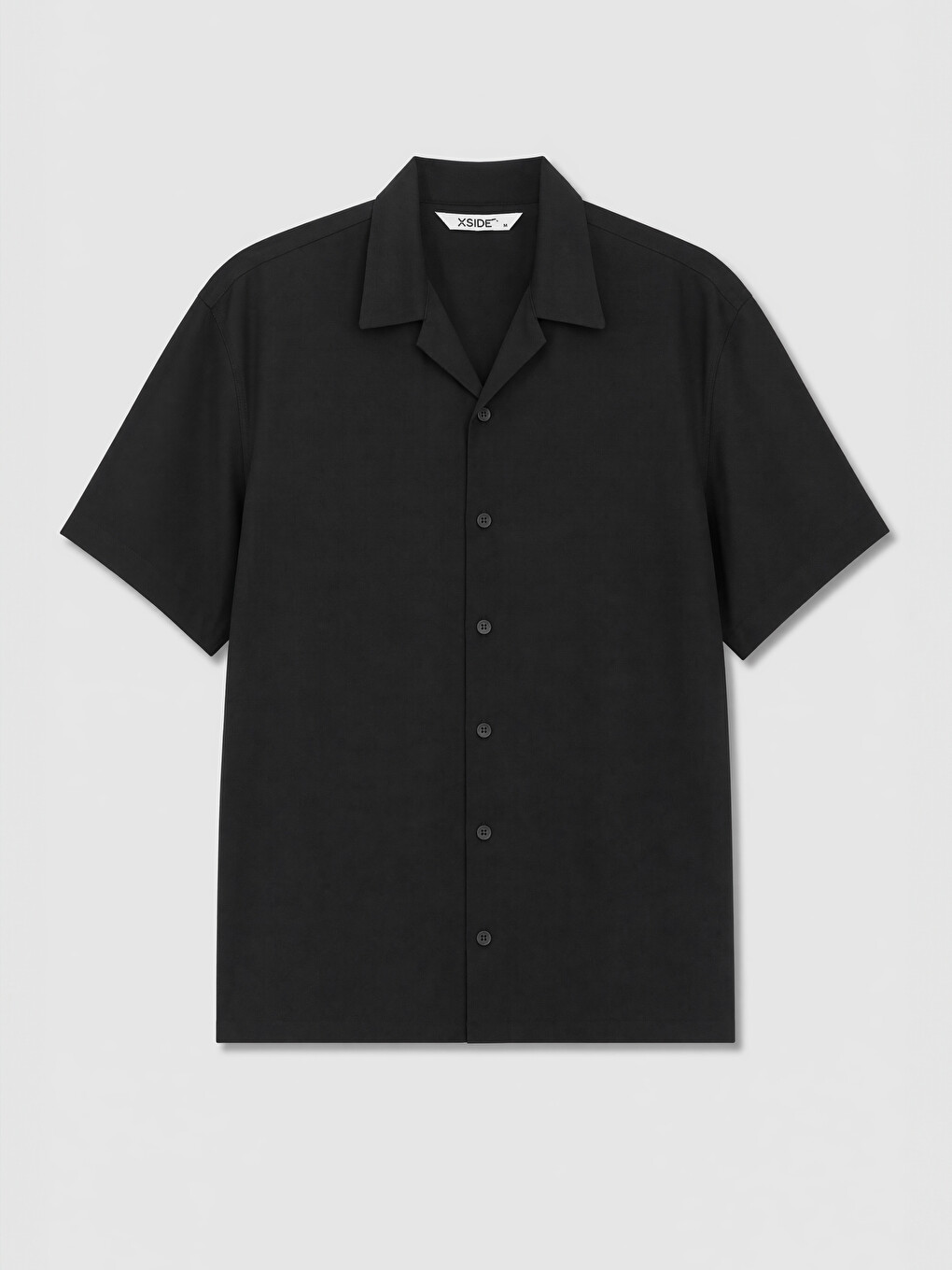 Siyah Regular Fit Erkek Dokulu Gömlek