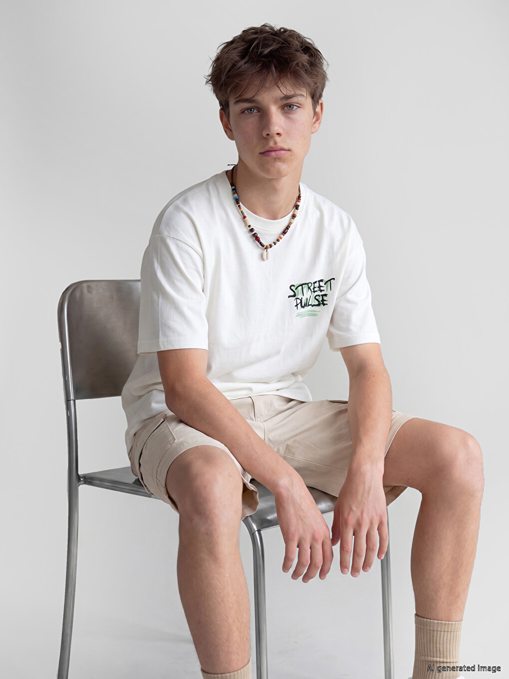 Crew Neck Printed Boys' T-shirt