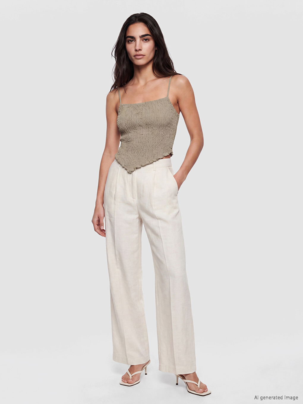 Strappy Asymmetric Cut Women's Tank Top-1