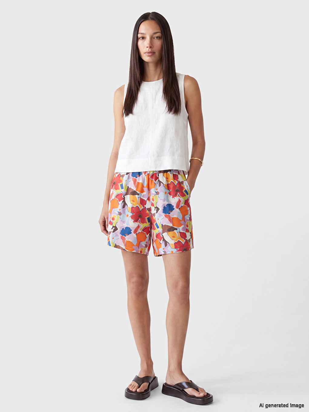 Shorts Femme À Taille Élastiquée À Motif Floral