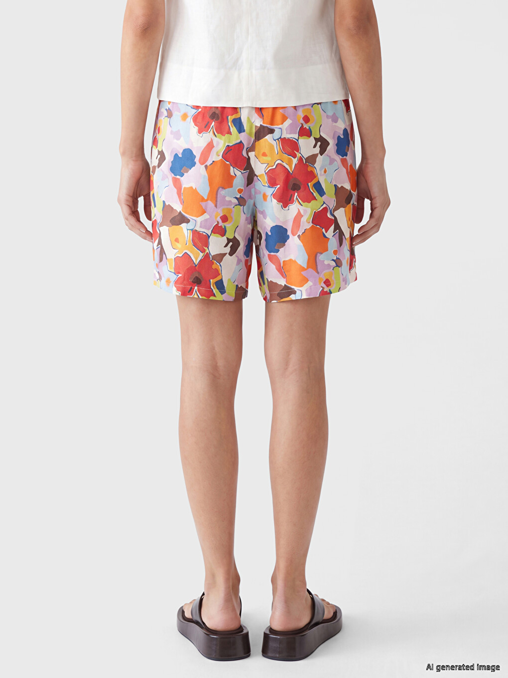 Shorts Femme À Taille Élastiquée À Motif Floral-2