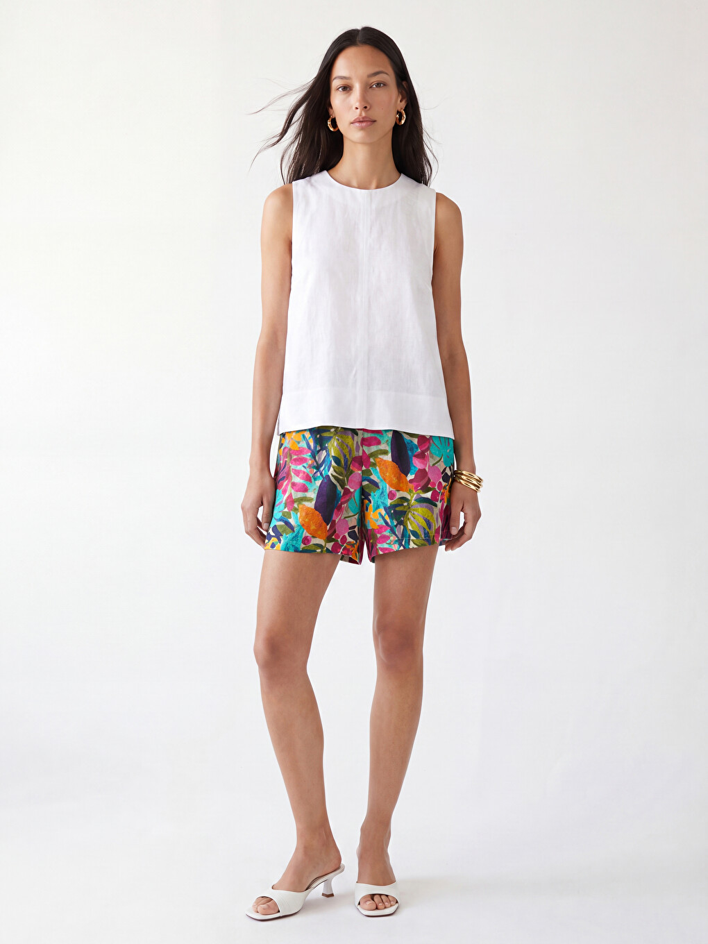 Elastic Waist Floral Women's Shorts