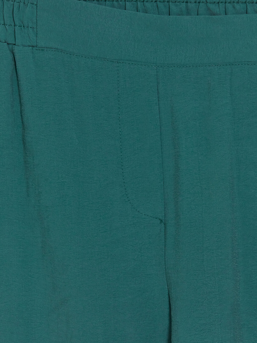 Yeşil Beli Lastikli Havuç Kesim Kadın Pantolon-2