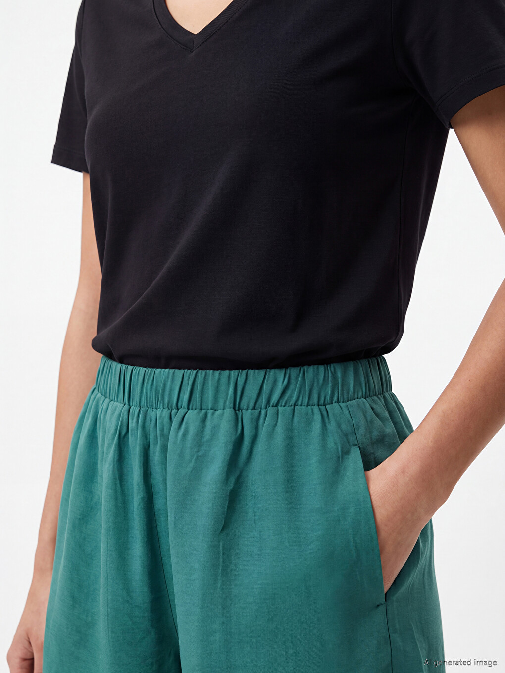 Elastic Waist Modal Blend Women's Shorts-2