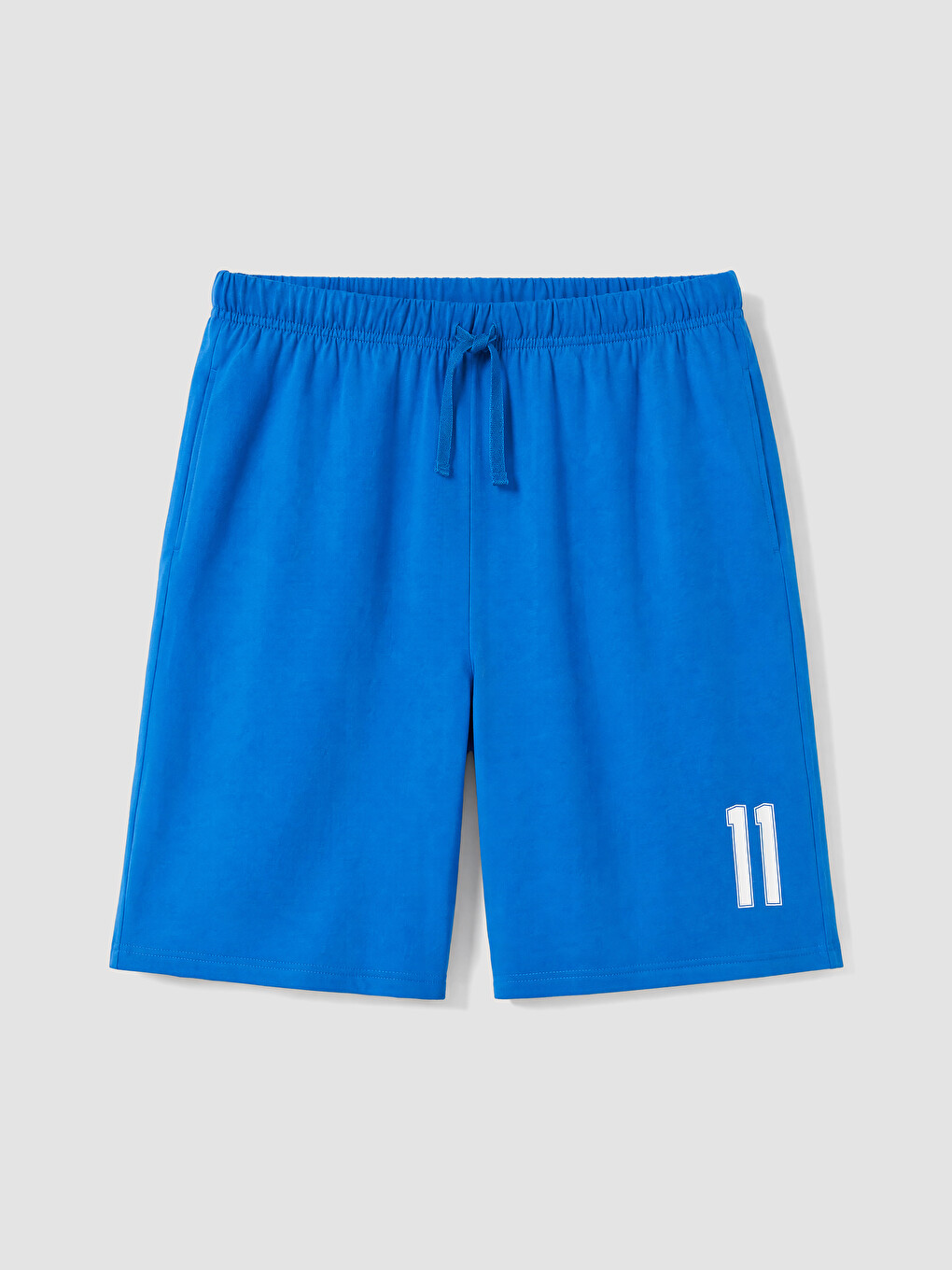 Mavi Bosna Hersek Erkek Şortlu Pijama Takımı-4