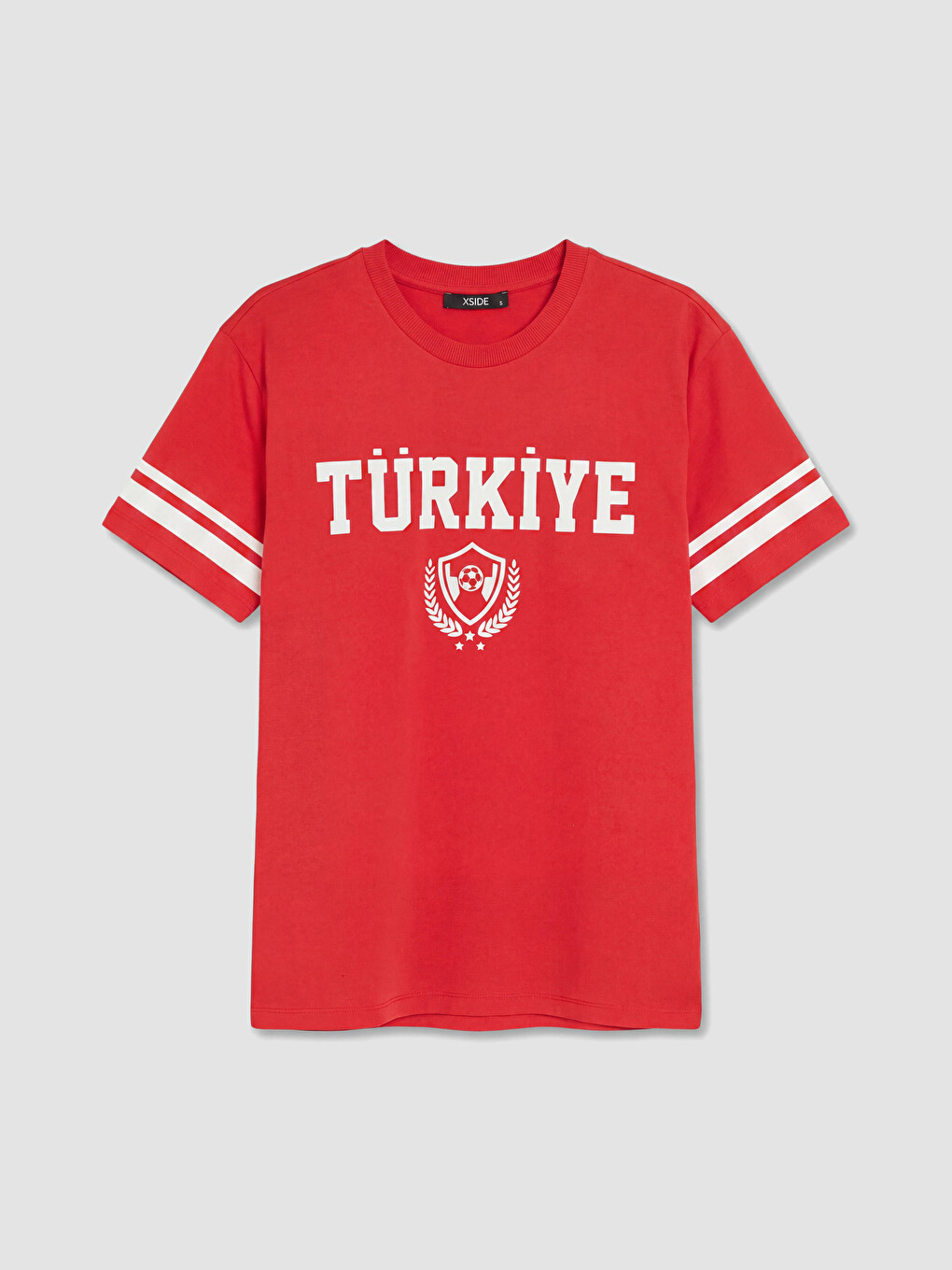 Kırmızı Türkiye Baskılı Oversize Kadın Tişört